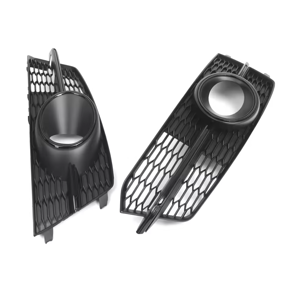 Audi A6 S-Line / S6 C7 Facelift Gloss Black Fog Light Grills (2016-2018)
