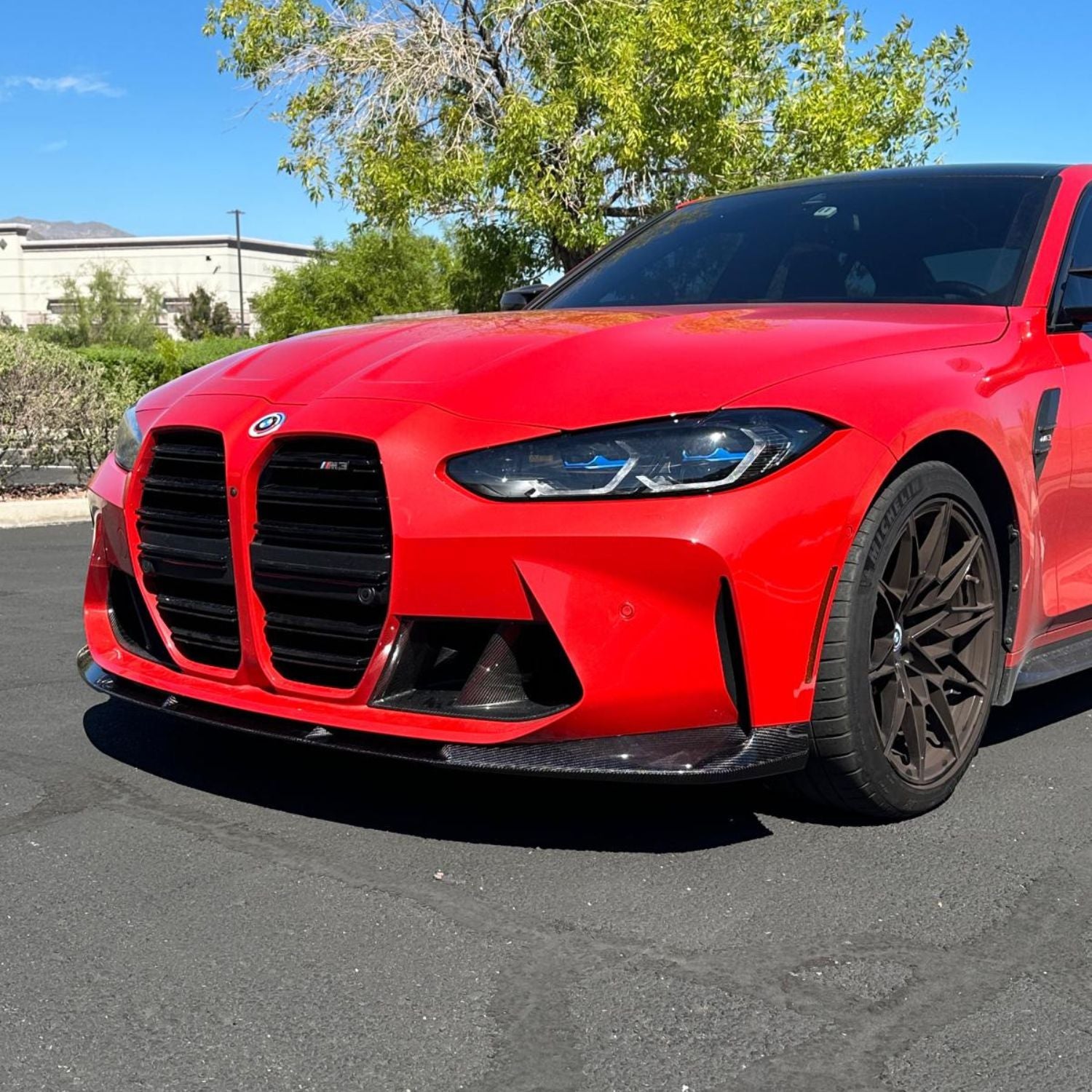 BMW M3 G80 G81 / M4 G82 G83 Pre-Preg Dry Carbon Fibre 3D Style Front Lip Splitter By OPTIC (2021+)