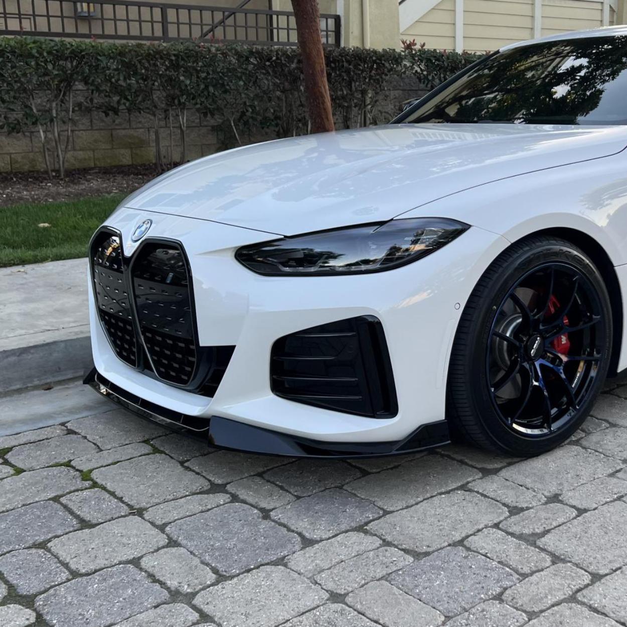 BMW 4 Series G26 M Sport Gloss Black Competition Style Front Lip Splitter (2020+